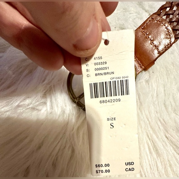 RARE ANTHROPOLOGIE NWT Braided Leather Belt- Brown—S main image 8